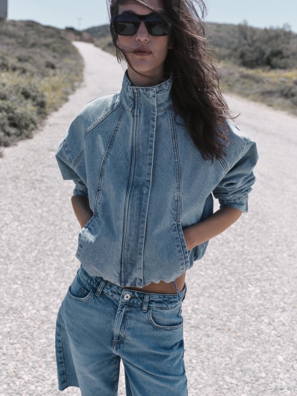 Zara Light Blue Denim Jean Jacket